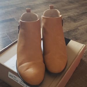 Mustard colored women's bootie